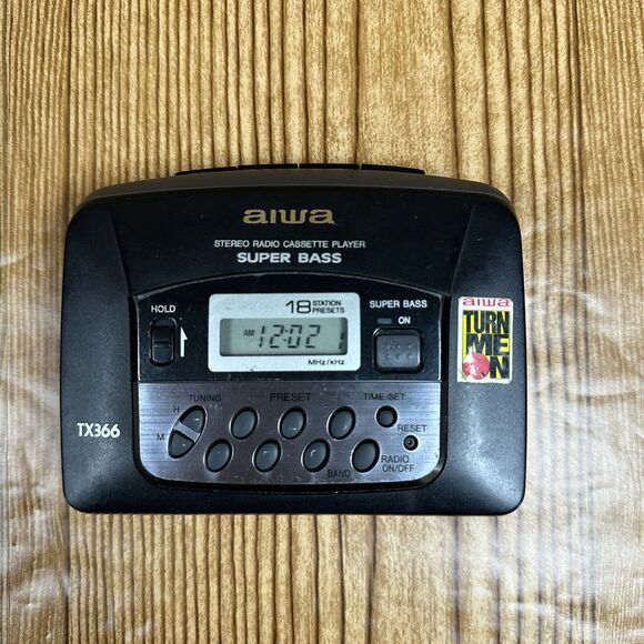 Vintage Aiwa Stereo Radio Cassette Player Portable HS-TX366 AM FM Tested
